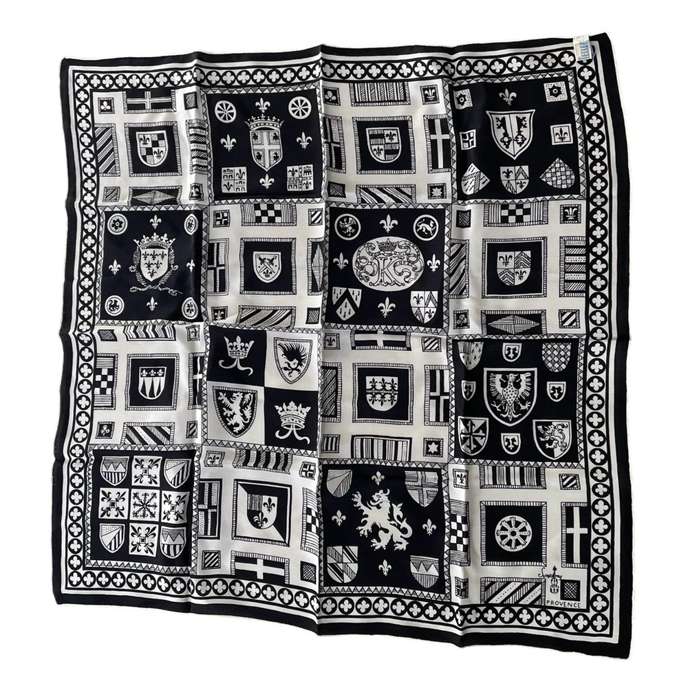 BONWIT TELLER Black White Symphony Provence Square Scarf One Size